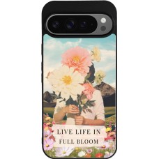 Coque Google Pixel 9 Pro XL - Silicone rigide noir Live life in full moon Spring 2026