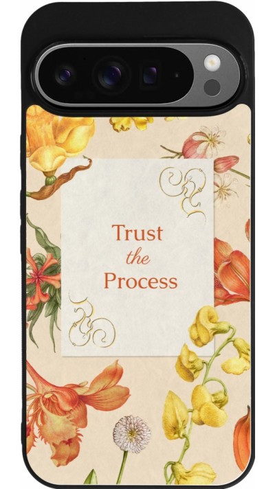 Coque Google Pixel 9 Pro XL - Silicone rigide noir Trust the process Spring 2026