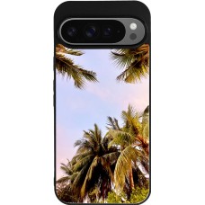 Coque Google Pixel 9 Pro XL - Silicone rigide noir Summer 2023 palm tree vibe