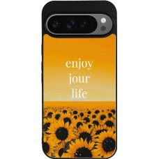 Coque Google Pixel 9 Pro XL - Silicone rigide noir Summer 2025 Enjoy your life