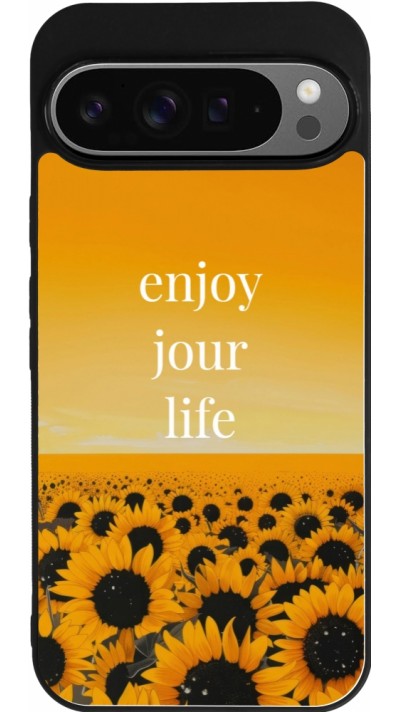 Google Pixel 9 Pro XL Case Hülle - Silikon schwarz Summer 2025 Enjoy your life