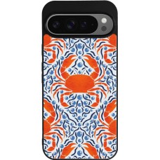 Google Pixel 9 Pro XL Case Hülle - Silikon schwarz Crabs and pearls Summer 2026