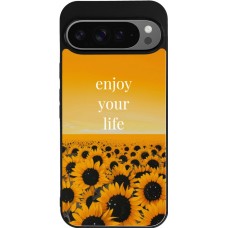 Coque Google Pixel 9 Pro XL - Silicone rigide noir Summer 2026 Enjoy your life