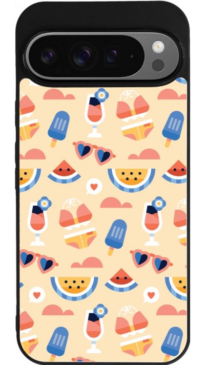 Google Pixel 9 Pro XL Case Hülle - Silikon schwarz Pattern Summer 2026