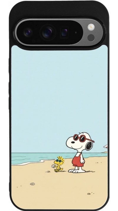 Google Pixel 9 Pro XL Case Hülle - Silikon schwarz Snoopy on the beach Summer 2026