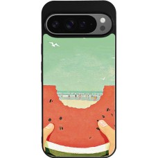 Google Pixel 9 Pro XL Case Hülle - Silikon schwarz Views through a watermelon Summer 2026