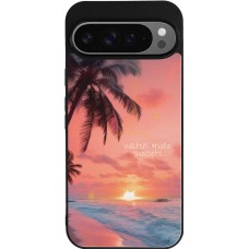 Google Pixel 9 Pro XL Case Hülle - Silikon schwarz Watch more sunsets Summer 2026