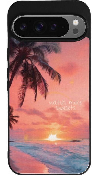 Google Pixel 9 Pro XL Case Hülle - Silikon schwarz Watch more sunsets Summer 2026