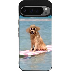 Google Pixel 9 Pro XL Case Hülle - Silikon schwarz Summer Dog on Paddle