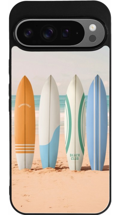 Google Pixel 9 Pro XL Case Hülle - Silikon schwarz Summer surfboard 2025