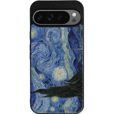 Coque Google Pixel 9 Pro XL - Silicone rigide noir Tableau art - La Nuit étoilée - Van Gogh