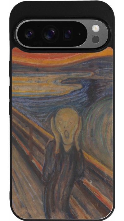 Coque Google Pixel 9 Pro XL - Silicone rigide noir Tableau art - Le Cri - Edvard Munch