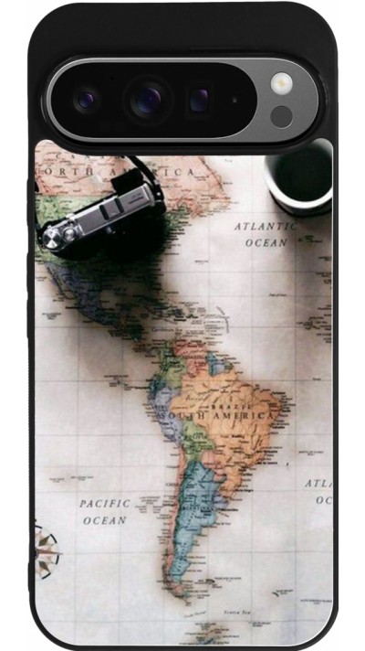 Coque Google Pixel 9 Pro XL - Silicone rigide noir Travel 01