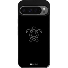 Coque Google Pixel 9 Pro XL - Silicone rigide noir Turtles lines on black