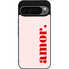 Coque Google Pixel 9 Pro XL - Silicone rigide noir Valentine 2024 amor