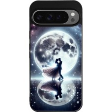 Google Pixel 9 Pro XL Case Hülle - Silikon schwarz Valentin 2024 Liebe unter dem Mond