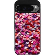 Google Pixel 9 Pro XL Case Hülle - Silikon schwarz Valentin 2025 Konfetti