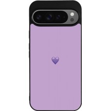 Coque Google Pixel 9 Pro XL - Silicone rigide noir Valentine 2023 purpule single heart