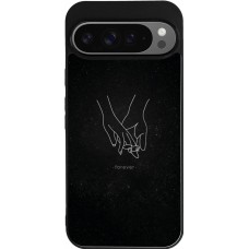 Coque Google Pixel 9 Pro XL - Silicone rigide noir Valentine 2023 hands forever