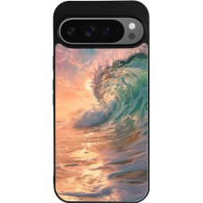 Coque Google Pixel 9 Pro XL - Silicone rigide noir Wave Sunset