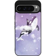 Google Pixel 9 Pro XL Case Hülle - Silikon schwarz Whale in sparking stars