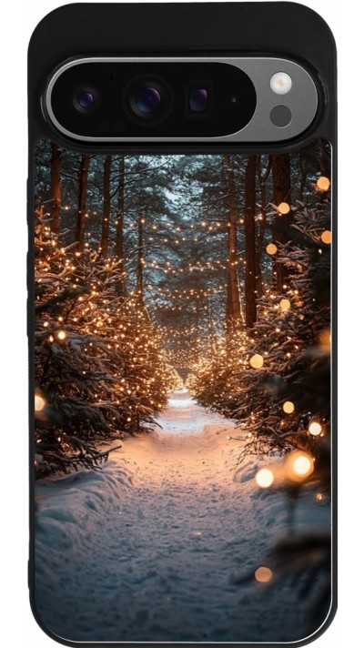 Google Pixel 9 Pro XL Case Hülle - Silikon schwarz Winter 25 Winter snowy road