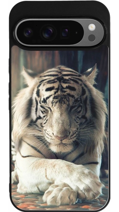Google Pixel 9 Pro XL Case Hülle - Silikon schwarz Zen Tiger