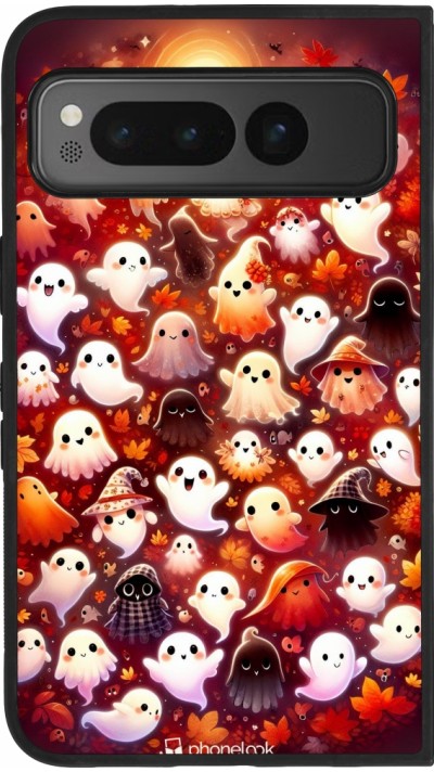 Google Pixel Fold Case Hülle - Silikon schwarz Gespenster Herbst niedlich