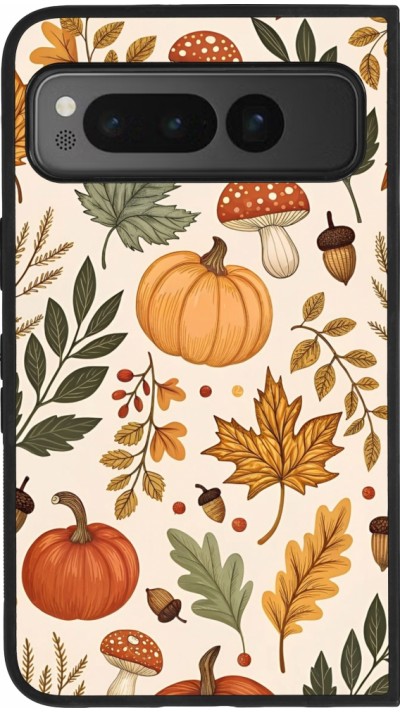 Google Pixel Fold Case Hülle - Silikon schwarz Autumn 25 Autumn pattern