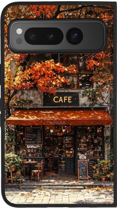 Google Pixel Fold Case Hülle - Silikon schwarz Autumn 25 Coffee shop