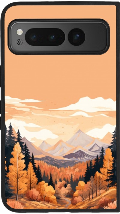 Google Pixel Fold Case Hülle - Silikon schwarz Autumn 25 Mountains