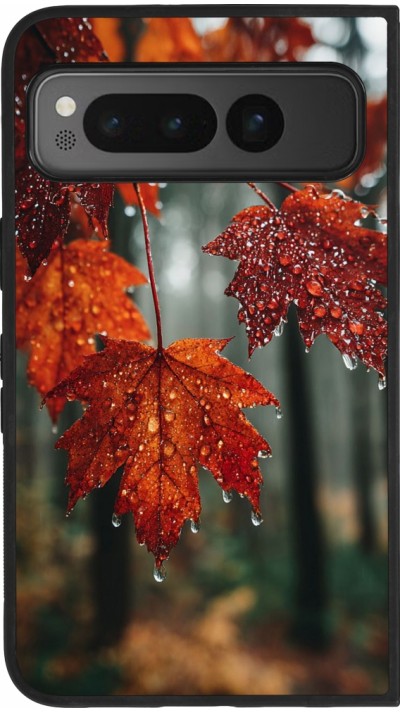 Google Pixel Fold Case Hülle - Silikon schwarz Autumn 25 Rain