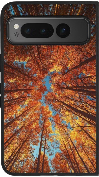 Google Pixel Fold Case Hülle - Silikon schwarz Autumn 25 Trees