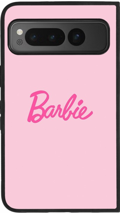 Google Pixel Fold Case Hülle - Silikon schwarz Barbie Text