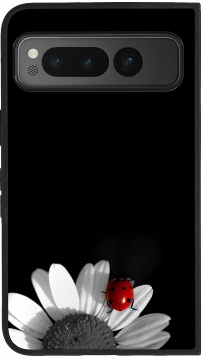 Google Pixel Fold Case Hülle - Silikon schwarz Black and white Cox