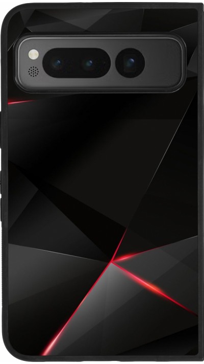 Google Pixel Fold Case Hülle - Silikon schwarz Black Red Lines