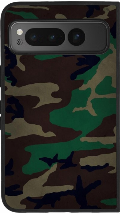 Google Pixel Fold Case Hülle - Silikon schwarz Camouflage 3