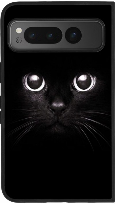 Google Pixel Fold Case Hülle - Silikon schwarz Cat eyes