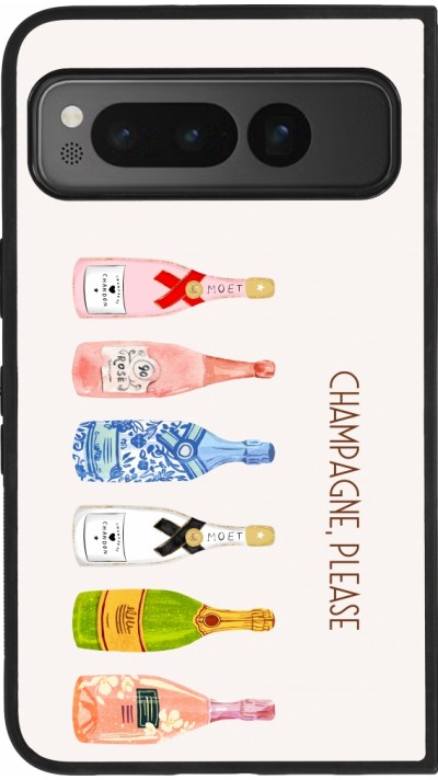 Google Pixel Fold Case Hülle - Silikon schwarz Champagne Please