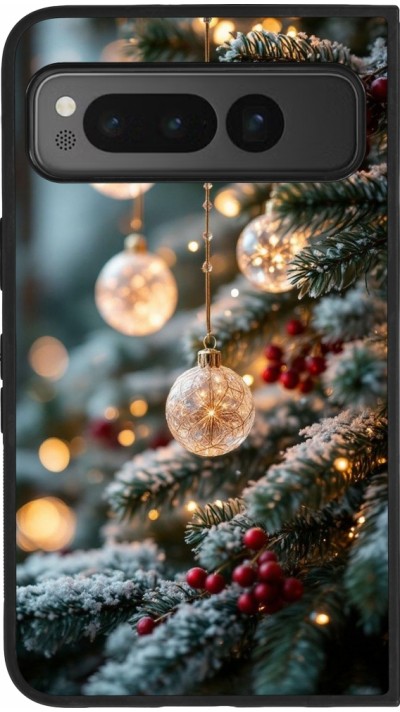 Google Pixel Fold Case Hülle - Silikon schwarz Christmas 25 Xmas Decorated Tree