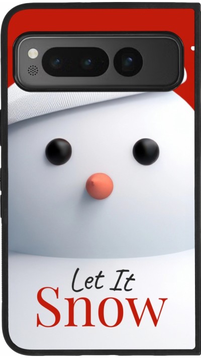 Google Pixel Fold Case Hülle - Silikon schwarz Christmas 25 Xmas Snowman