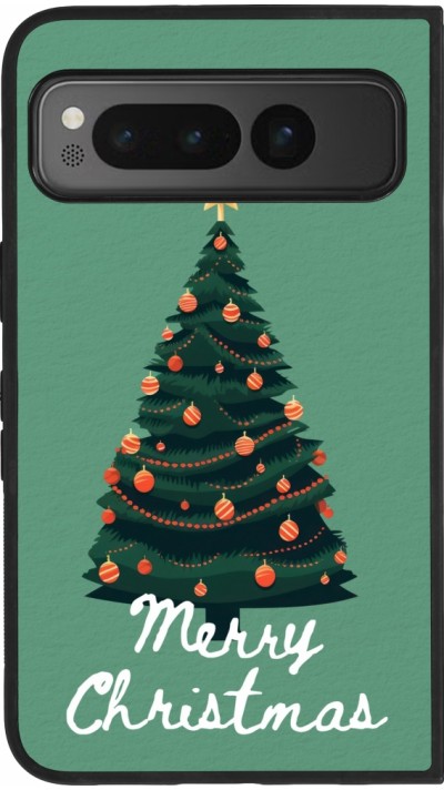 Google Pixel Fold Case Hülle - Silikon schwarz Christmas 25 Xmas Tree