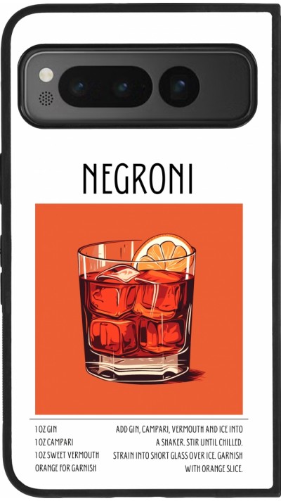 Google Pixel Fold Case Hülle - Silikon schwarz Cocktail Rezept Negroni