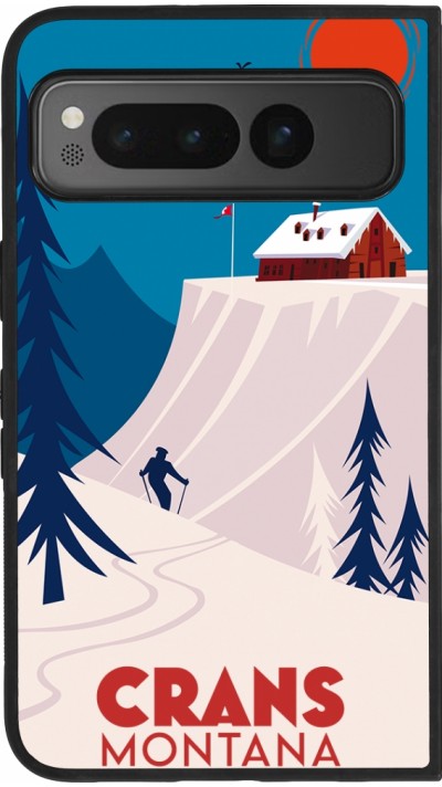 Google Pixel Fold Case Hülle - Silikon schwarz Crans-Montana Cabane