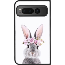 Google Pixel Fold Case Hülle - Silikon schwarz Easter 2023 flower bunny