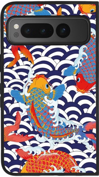 Google Pixel Fold Case Hülle - Silikon schwarz Easter 2023 japanese fish