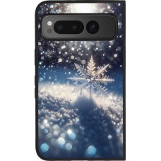 Google Pixel Fold Case Hülle - Silikon schwarz Schneeflocke Solar Glanz