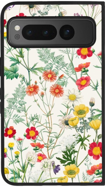 Google Pixel Fold Case Hülle - Silikon schwarz Flora Botanical Wildlife