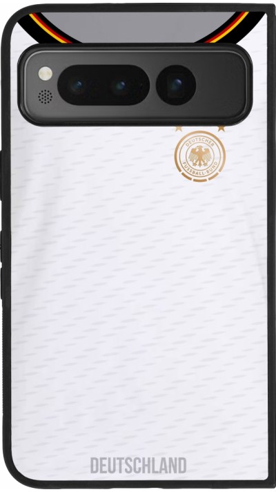 Google Pixel Fold Case Hülle - Silikon schwarz Deutschland 2022 personalisierbares Fußballtrikot