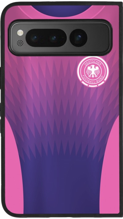 Google Pixel Fold Case Hülle - Silikon schwarz Deutschland Away personalisierbares Fussballtrikot